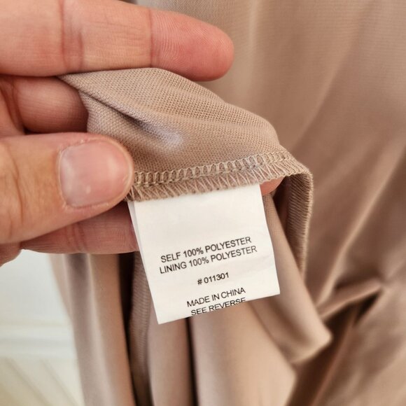 Birdy Grey Spence Bridesmaids Dress Taupe Full Length Chiffon Convertible M - Picture 12 of 13